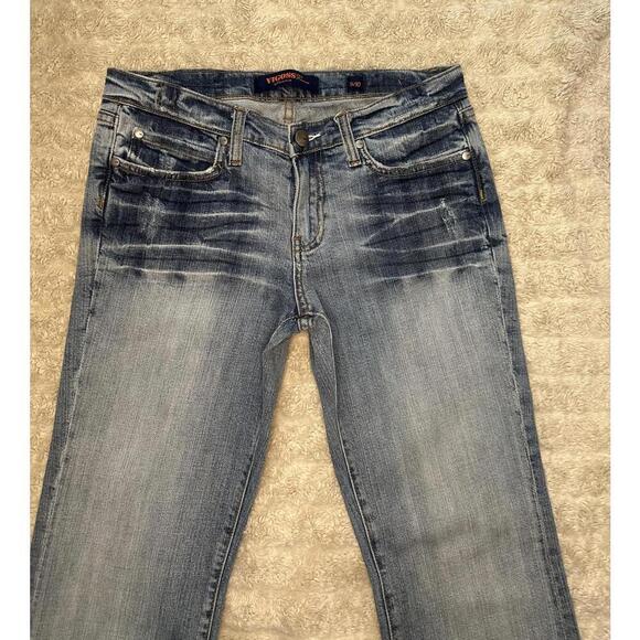 Vigoss USA Premium Y2K faded distressed bootcut denim jeans Size 9/10 - Picture 2 of 8